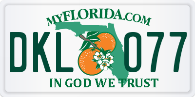 FL license plate DKLO77