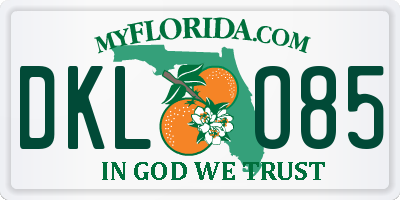 FL license plate DKLO85