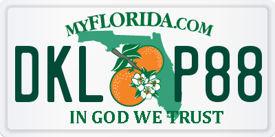 FL license plate DKLP88