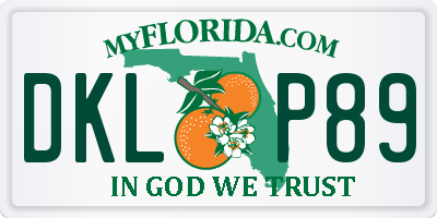 FL license plate DKLP89