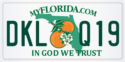 FL license plate DKLQ19
