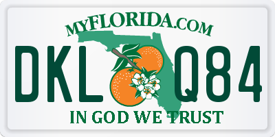FL license plate DKLQ84
