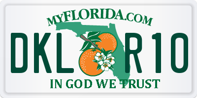 FL license plate DKLR10