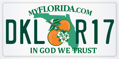 FL license plate DKLR17