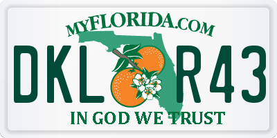 FL license plate DKLR43