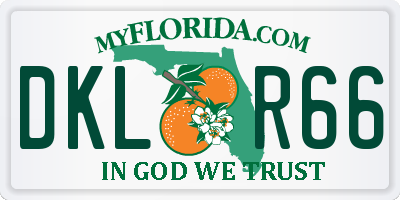 FL license plate DKLR66