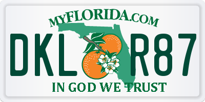 FL license plate DKLR87