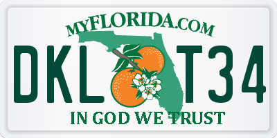 FL license plate DKLT34