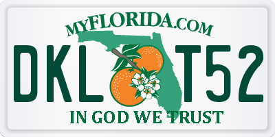FL license plate DKLT52