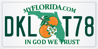 FL license plate DKLT78