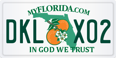 FL license plate DKLX02