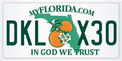 FL license plate DKLX30