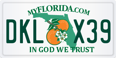 FL license plate DKLX39