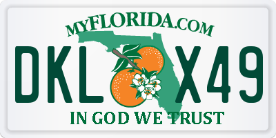 FL license plate DKLX49