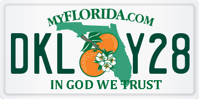 FL license plate DKLY28