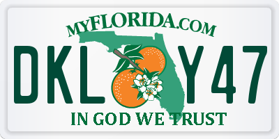 FL license plate DKLY47