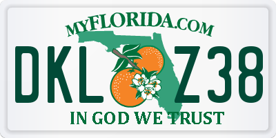FL license plate DKLZ38