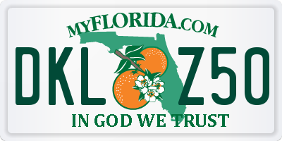 FL license plate DKLZ50