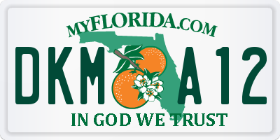 FL license plate DKMA12