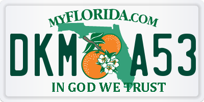 FL license plate DKMA53