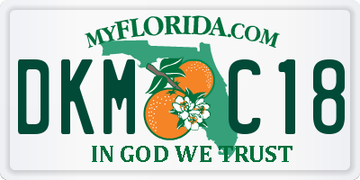 FL license plate DKMC18