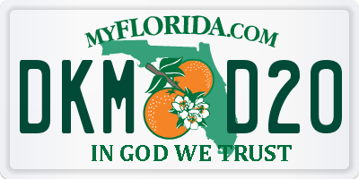 FL license plate DKMD20