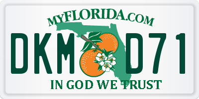 FL license plate DKMD71