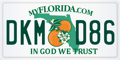 FL license plate DKMD86