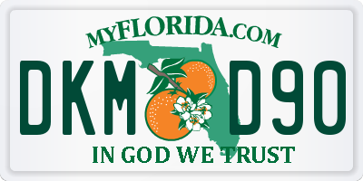 FL license plate DKMD90