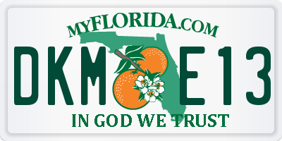 FL license plate DKME13