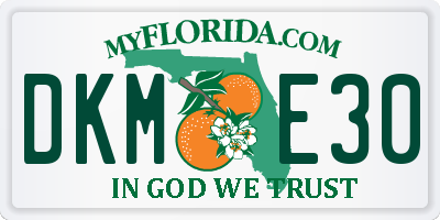 FL license plate DKME30