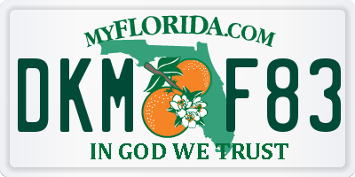 FL license plate DKMF83
