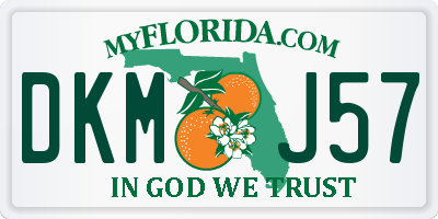 FL license plate DKMJ57