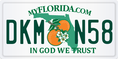 FL license plate DKMN58