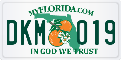 FL license plate DKMO19