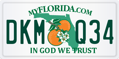 FL license plate DKMQ34