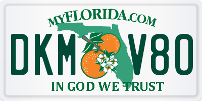 FL license plate DKMV80