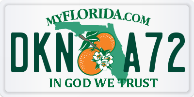 FL license plate DKNA72