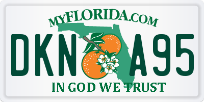 FL license plate DKNA95