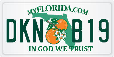 FL license plate DKNB19