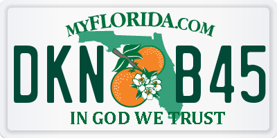 FL license plate DKNB45