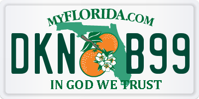FL license plate DKNB99