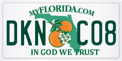 FL license plate DKNC08
