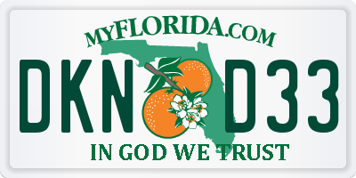 FL license plate DKND33