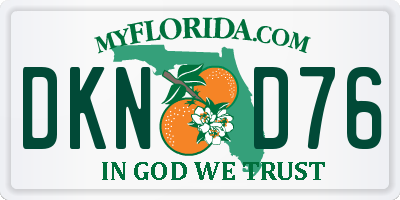 FL license plate DKND76