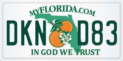 FL license plate DKND83
