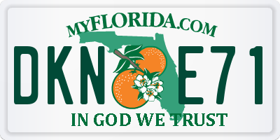 FL license plate DKNE71
