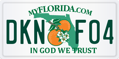 FL license plate DKNF04