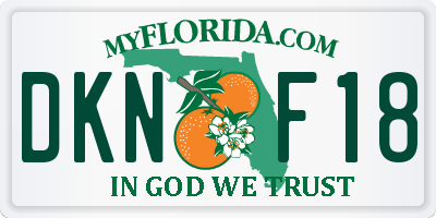 FL license plate DKNF18