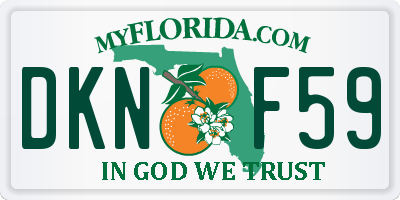 FL license plate DKNF59